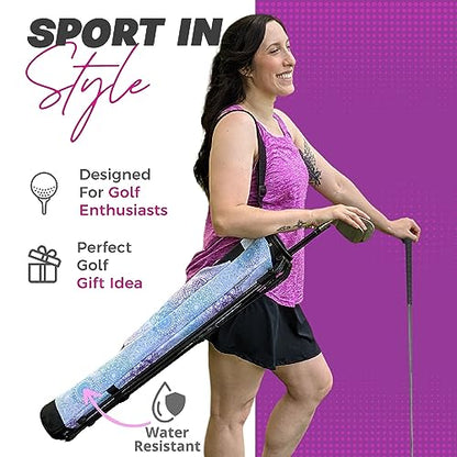 Taboo Fashion Sunday Golf Bags for Women - Lightweight Golf Range Bag with Self Flexing Stand and Shoulder Strap for Driving Range, Par 3 or Executive Course - color: Mandala