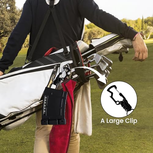 Teemags Golf Tee Holder – Black Clip-On Tee Caddy for Belt or Bag | Holds Up to 18 Tees | Durable & Lightweight Golf Accessory Made in The USA - color: Black