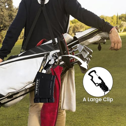 Teemags Golf Tee Holder – Black Clip-On Tee Caddy for Belt or Bag | Holds Up to 18 Tees | Durable & Lightweight Golf Accessory Made in The USA - color: Black