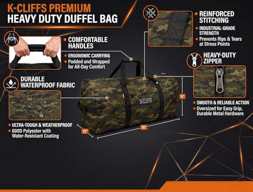 Heavy Duty Cargo Duffel Large Sport Gear Drum Set Equipment Hardware Travel Bag Rooftop Rack Bag - color: Camouflage, size: 42" x 20" x 20"