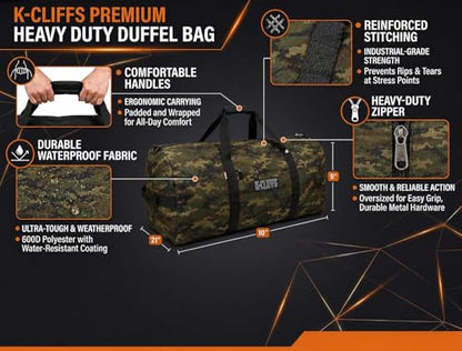 Heavy Duty Cargo Duffel Large Sport Gear Drum Set Equipment Hardware Travel Bag Rooftop Rack Bag - color: Camouflage, size: 36" x 17" x 17"