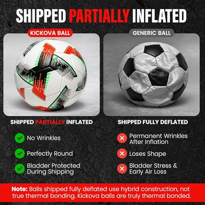 Professional Soccer Ball Size 4 & 5 – Seamless Training & Match Ball for Youth, Kids & Adults, Waterproof Synthetic PU Leather, Superior Air Retention - size: NOVA (Size 4)