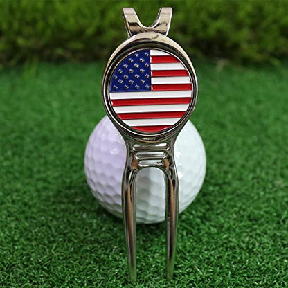 Myartte Golf Metal Divot Repair Tool with 24.5 mm Ball Marker - color: Silver