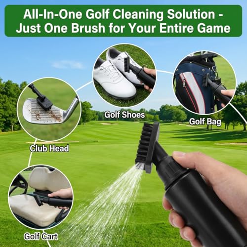 Golf Club Cleaner Brush, with 4 Oz Squeeze Water Bottle, Pro Golf Water Brush, Water Washer Scrub, Golf Accessories Gifts for Men
