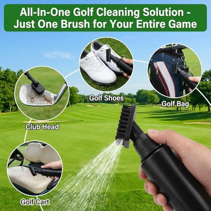 Golf Club Cleaner Brush, with 4 Oz Squeeze Water Bottle, Pro Golf Water Brush, Water Washer Scrub, Golf Accessories Gifts for Men