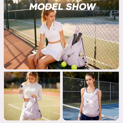 Pickleball Bag for Women Men, Crossbody Sling Bags Pickleball Paddle Bag Should Chest Bags Backpack - color: Purple