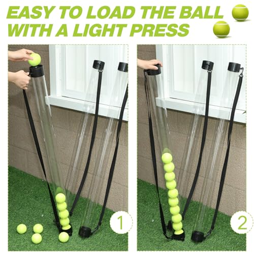 Jerify 3 Pcs Tennis Ball Tube Pickup Picker Holds 18 Balls with Shoulder Strap for Tennis Balls Pickup Collector, Carrier, Dispenser