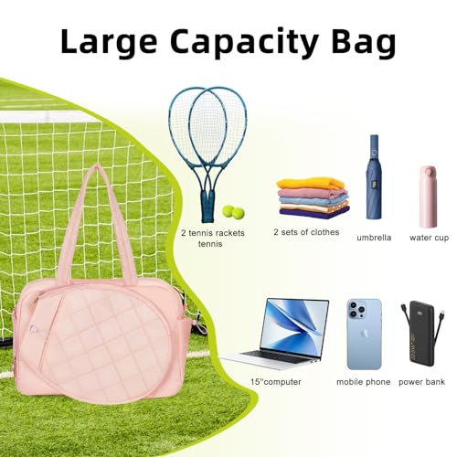 Tennis Bags for Women, Tennis Backpack Pickleball Racket Bags,Water-Resistant Sling Tote Padel Bag for Pickleball Tennis Badminton, Cute Gifts for Women Girl, Duffle Bag Gym Travel