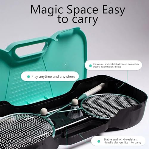 Portable Badminton Net - Foldable Gear Sports - Backyards Badminton Sets | for Backyard Driveway Beach Outdoor Indoor Volleyball Tennis Courts Games Parties Family Vacations