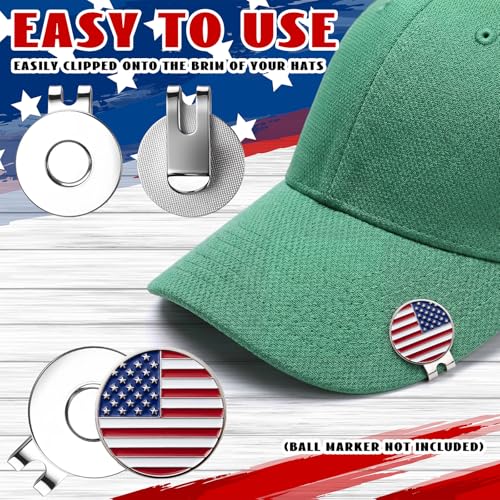 24 Pcs Golf Ball Markers with Magnetic Hat Clips Value Sets Soft Enamel Technique for Men Women Golfer, Removable Attaches Easily to Golf Cap Premium Gifts - color: Red,White,Blue, style: Patriotic