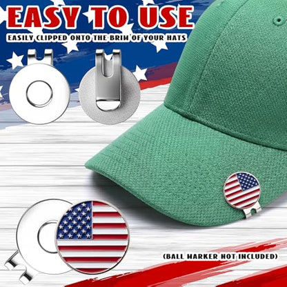 24 Pcs Golf Ball Markers with Magnetic Hat Clips Value Sets Soft Enamel Technique for Men Women Golfer, Removable Attaches Easily to Golf Cap Premium Gifts - color: Red,White,Blue, style: Patriotic
