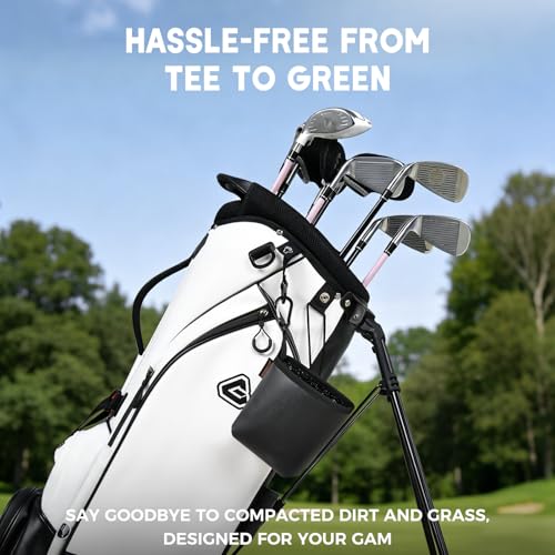 Golf Club and Ball Cleaning Bag with Waterproof Liner, Golf Ball Cleaner Pouch, Cleans Club Grooves and Balls, Detachable Clip, PU Leather Exterior, Golfer Gifts for Men