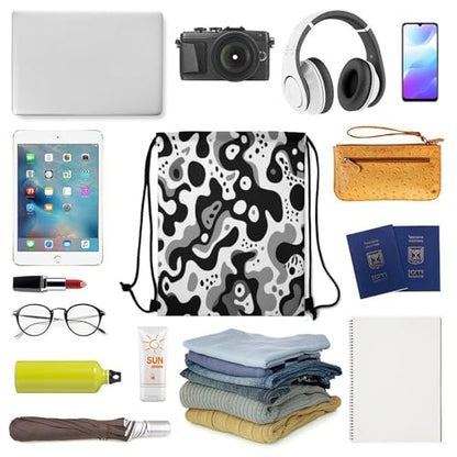 Beam Bag Large Capacity Drawstring Backpack for Volleyball Baseball Sports Workout Gear Travel Men Women, Black Camo Bags - color: Picture (638)