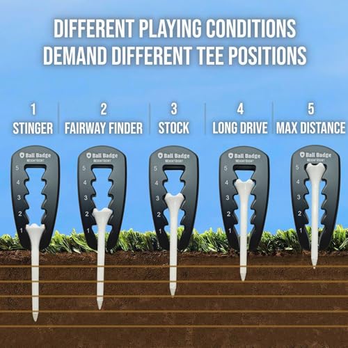 Adjustable Golf Tee Height Tool (5-Level Precision) – Universal Fit for Wooden & Plastic Tees, Consistent Tee Height Setter for Drivers, Fairway Woods & Irons, Durable Aluminum Golf Swing Training Aid - color: Grey