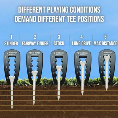 Adjustable Golf Tee Height Tool (5-Level Precision) – Universal Fit for Wooden & Plastic Tees, Consistent Tee Height Setter for Drivers, Fairway Woods & Irons, Durable Aluminum Golf Swing Training Aid - color: Grey