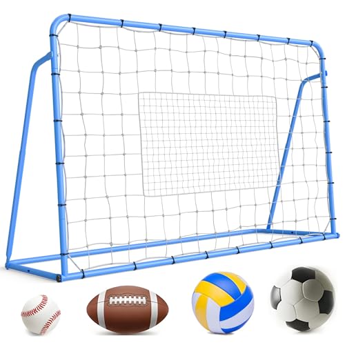 4 x 4 ft Adjustable Multi-Sport Rebounder Net for Soccer, Baseball, and Softball, Training Net for Passing, Throwing, and Ball Control, Portable for Backyard or Field Use