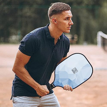 YC DGYCASI Pickleball Paddles Set of 4, USAPA Approved Pickleball Set, Fiberglass Pickle Ball Rackets, 3 Outdoor Pickleball, 3 Indoor Pickleball Balls, 4 Pickleball Overgrip, 1 Pickleball Bag - color: Blue