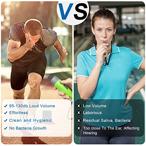 ANIZR Electronic Whistles with Lanyard,Adjustable 3 Tone & 3 High Volume Hand Emergency Whistle Basketball Referee Whistle for Coach,Teacher,Police,Outdoor Camping Boating Hiking(with Battery) - color: Green with battery