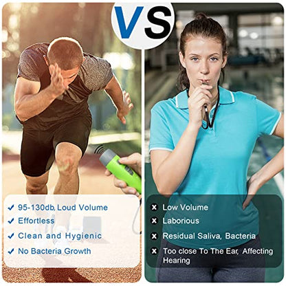 ANIZR Electronic Whistles with Lanyard,Adjustable 3 Tone & 3 High Volume Hand Emergency Whistle Basketball Referee Whistle for Coach,Teacher,Police,Outdoor Camping Boating Hiking(with Battery) - color: Green with battery