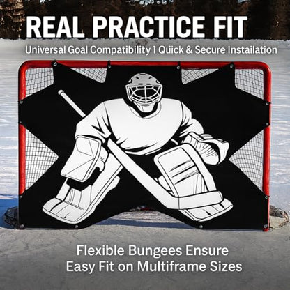 Ice Hockey Shooting Target: Durable Blocker Goalie Net with Accuracy Cutout for Street Garage Training Practice Ideal for Youth Adults