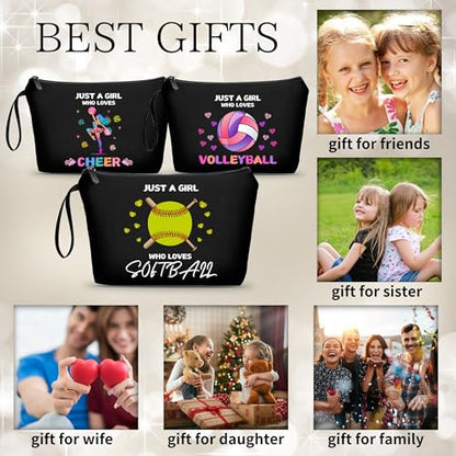 Softball Accessories for Girls Small Treat Makeup Bag Gifts From Sister Softball Birthday Sister Gifts for Girls Women Her Bff Bestie Best Friend Sister - color: softball 1H