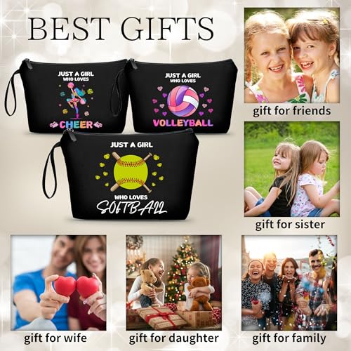Softball Accessories for Girls Small Treat Makeup Bag Gifts From Sister Softball Birthday Sister Gifts for Girls Women Her Bff Bestie Best Friend Sister - color: softball 1H