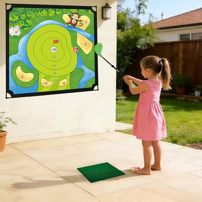 Golf Chipping Practice Game 52" x 52" Indoor Outdoor Games for Adult Kids and Family Golfer Training Set with Club - style: Golf Set with Club
