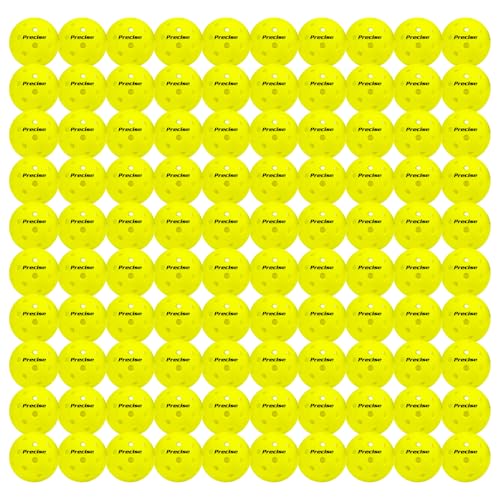 PRECISE Pickleball Balls – Outdoor A 40 Model with 40 Holes – USAPA Approved – Durable Flight Design - color: Yellow, size: 100 Balls