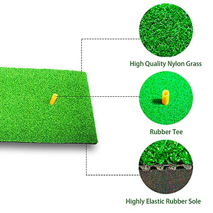 Golf Mat| Artificial Turf, Foam Bottom Golf Hitting Mat| Outdoor and Indoor Practice Golf Mat with Rubber tee for Swing and Chipping Practice