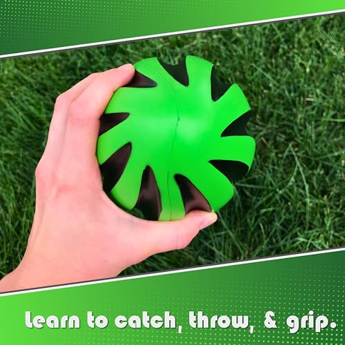 Spiral Foam Football - Soft Foam Football for Kids - 9 Inches - American Football - 1 Each - color: Green/Black