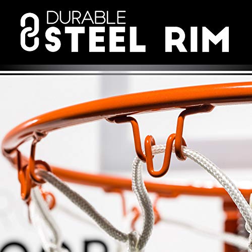 Franklin Sports Mini Basketball Hoops-Indoor Over The Door Mini Hoop+Basketball Sets-Perfect Accessory for Bedroom+Office - size: 17.75" x 12" (Pack of 1), style: Black/Gray - 17.75" x 12"