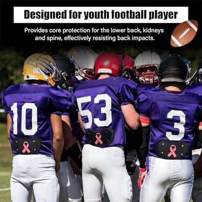 Civaner Football Back Plate Sport Lower Back Pads for Football Players Rear Protector for Youth - style: Pink Ribbon Style