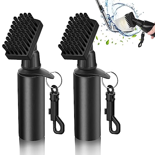 WXJ13 2 PCS Golf Clubs Cleaning Water Brush,Golf Club Groove Cleaner Brush with Leakproof Reservoir Tube, Squeeze Bottle