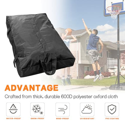 Heavy Duty Weighted Base Anchor for Portable Basketball Hoops Can Hold in Excess of 360 lbs, Weather Resistant Universal Basketball Hoop Weight for Base, to Secure Basketball Hoop, Black