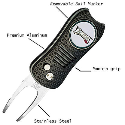 Switchblade Divot Repair Tool with Logo Printed Removable Magnetic Ball Marker-Best Divot Fixer - style: Philadelphia Eagles