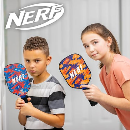 NERF Tabletop Pickleball Set - Mini Tabletop Pickleball Game - Retractable Net Up to 5 Feet - Fits Most Tables