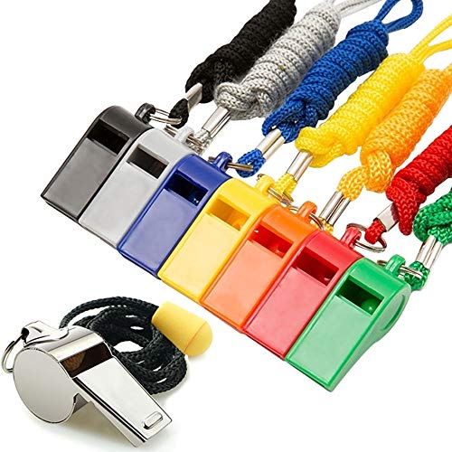 Whistle, Sports Whistles with Lanyard, Loud Crisp Sound Whistle Bulk Ideal for Coaches, Referees, and Officials - color: 8PCS