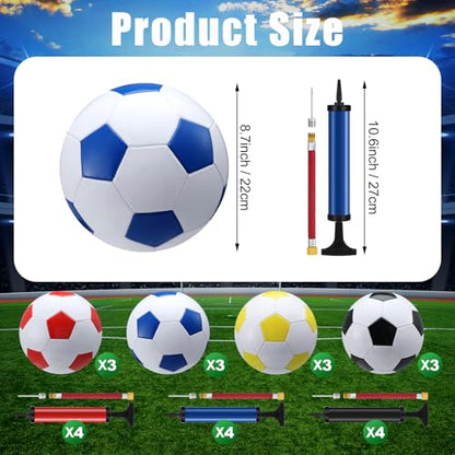 Leyndo Deflated Soccer Balls Size 5 Bulk with Pumps Deflated Soccer Balls with Pump Needles Set Christmas Operation Gifts for Adults Donation Charity Train Practice Game - color: Black, Red, Blue
