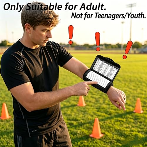 Lawei 10 Pack Football Play Wristbands for Adults, Triple Windows Playbook Quarterback Coach Wristband, Football and Softball Armband, Softball Wristband for Signs, Wristbands for All Sports