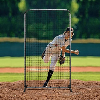 VEVOR Batting Screen - Baseball & Softball Protector with Carry Bag & Ground Stakes, Pitching Net for Pitchers Protection - size: 7*4 ft, style: Heavy I Screen