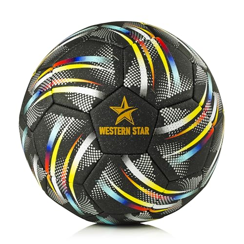 Western Star Soccer Ball Helix- Size 3 4 5 - Official Match Grade Soccer Balls - Attractive and Durable Design - color: Revolution, size: Size 4