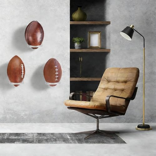 Basketball Holder Wall Mount, Acrylic Football Display Rack, Clear Ball Storage Hanger Wall Mount, for Football, Basketball, Volleyball, Rugby and Soccer - color: 4 Pack Transparent