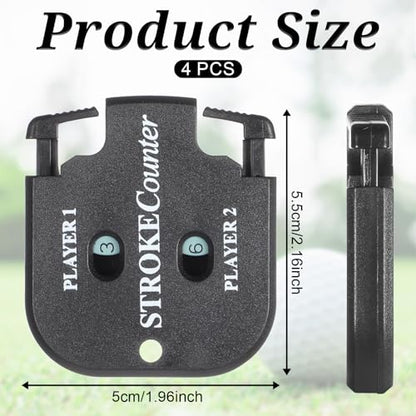 simarro 4pcs Golf Stroke Counter, Mini Golf Ball Scorer Counter Clicker Portable Golf Score Counter with Dial Resetting Tool Key Chain for Different Kinds of Competitions and Games