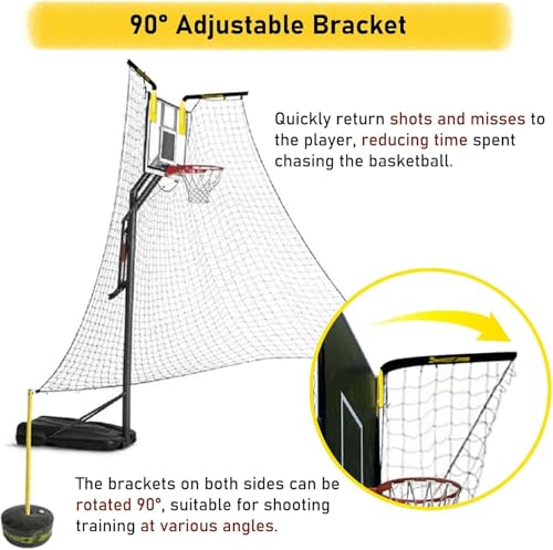 Basketball Shooting Machine Ball Rebounder Automatic, Basketball Hoop Return Attachment for Kids Youth Adults
