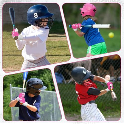 HANDLANDY Baseball Batting Gloves for Adult Youth, Grip Breathable Softball Batting Gloves Fit Men Kids Boys Girls - color: Pink-Kids, size: Kids Small