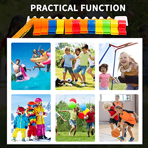WSYUB Plastic Whistles, 24Pcs Sports Whistle Bulk with Lanyard, Loud Crisp Sound Whistle for Coaches Referees, Colorful Toy Giveaways Party Whistles