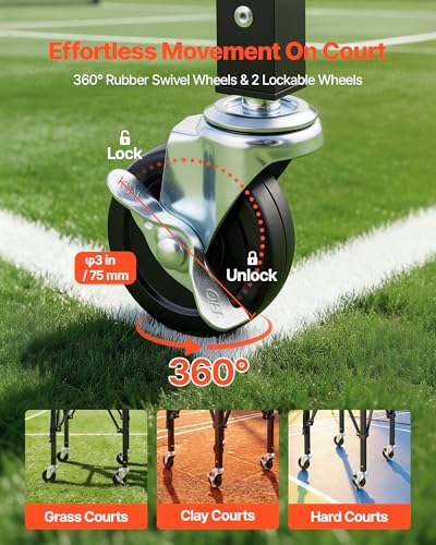 VEVOR Tennis & Pickleball Hopper Holds 200/175/150/120 Balls, 3-in-1 Tennis Foldable Pickleball Basket Cart for Easy Installation, Storage Bag for Tennis Training & Teaching - style: 150 Balls