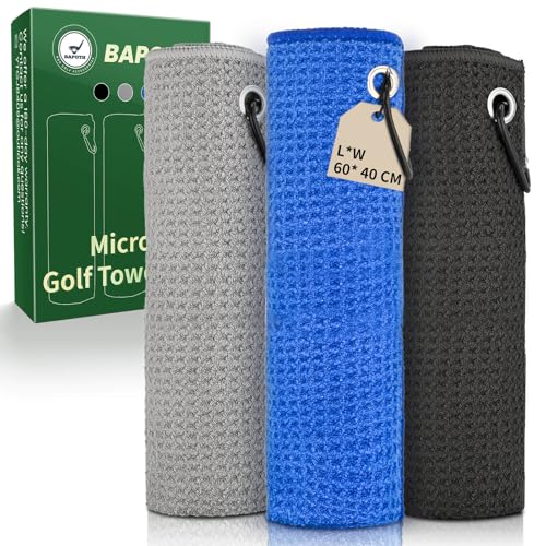 Golf Club Cleaner, Non-Leaking Stretchable Golf Club Brush with Microfiber Golf Towel (23.6 * 15.7 in), Strong Bristles Golf Brush Can Hold 5oz Water, Essentials Golf Accessories for Men - style: 3 Pack Golf Towel