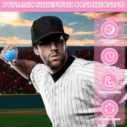 Seenelling 4 Pcs Weighted Training Balls for Baseball Softball 7 oz Weighted Plyometric Baseballs Ice Cream Drip for Pitching Throwing Hitting Training for All Skill Level Improved Power, 4 Styles