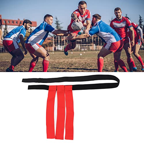 Football Waist Flag Belt Adjustable Polyester Training Belt with Bright Colors for Football Competition Kids Sports Outdoor Games Red